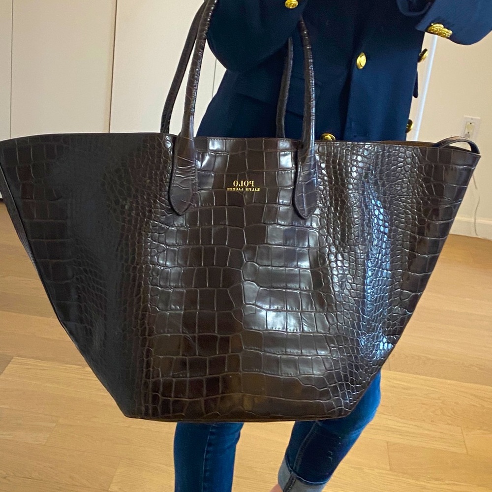Ralph Lauren Embossed Bellport Tote
